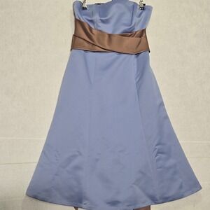 SB Boutique Bridesmaids Strapless A Line Dress Brown Sash Size 10